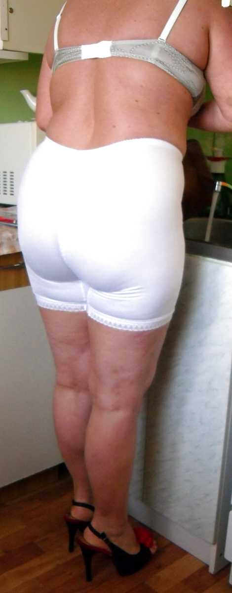 Pushunas white longleg panty girdle