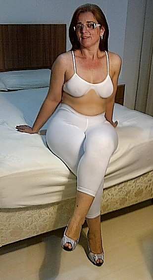 My Curvy Brazilian Wife wearing a tight white suplex