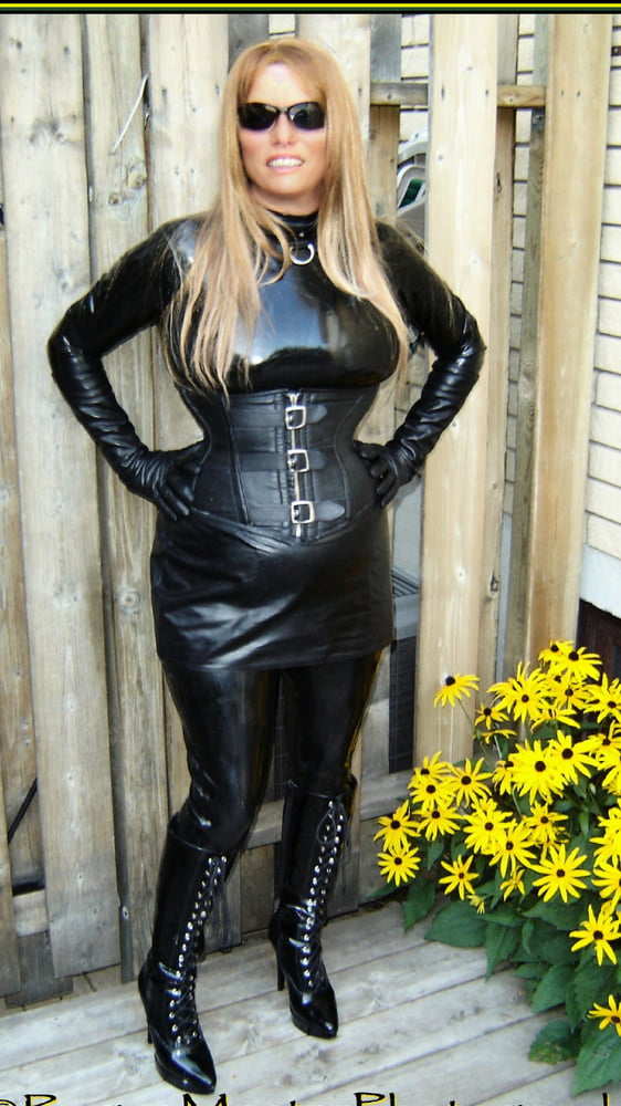 Leather latex PVC boots 4